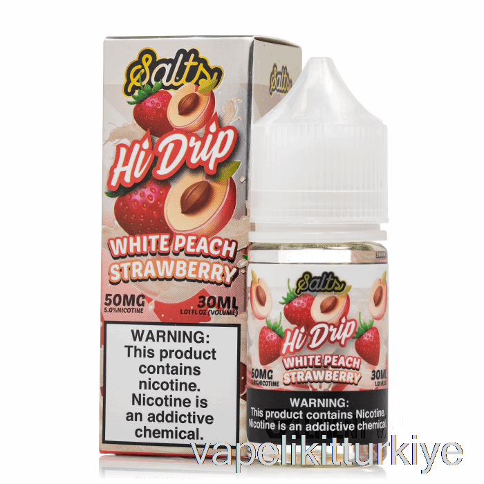 Vape Türkiye Beyaz şeftali çilek - Hi-drip Tuzları - 30ml 20mg
